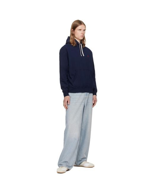 Polo Ralph Lauren Blue 'The Rl Fleece' Hoodie for men