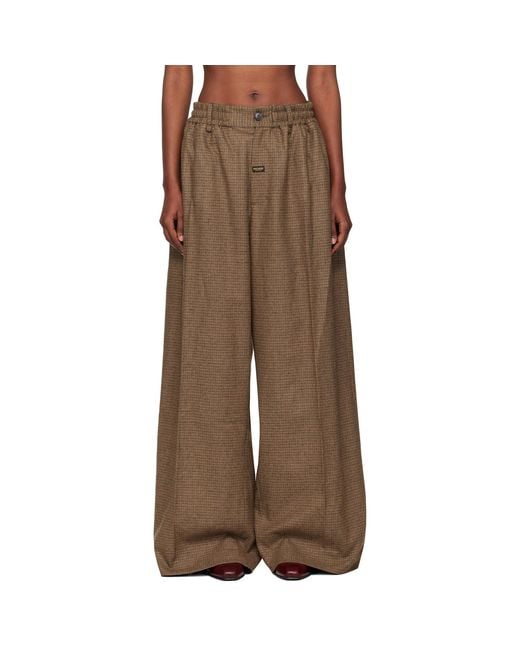 Martine Rose Brown Extreme Wide Leg Tailored Trousers
