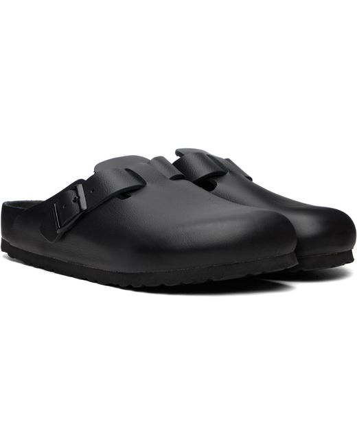 Birkenstock Black Regular Boston Leather Slip-On Loafers for men