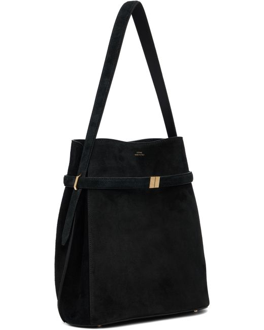Totême  Black Belted Suede Bucket Bag
