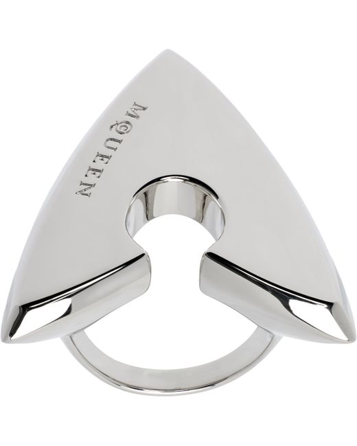 Alexander McQueen Gray Arrow Ring for men