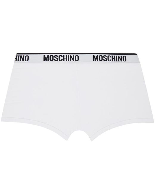 メンズ Moschino ホワイト ボクサー 2枚セット Black