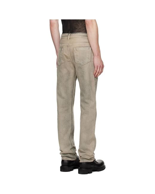 Rick Owens Natural Tower Fog Cut Jeans for men