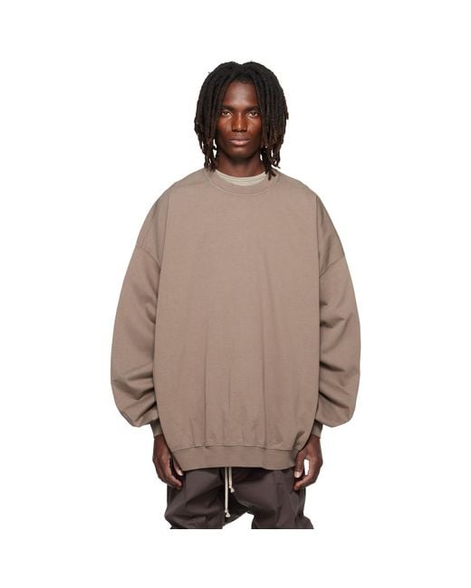 Rick Owens Brown Tower Hun Crewneck Sweatshirt for men
