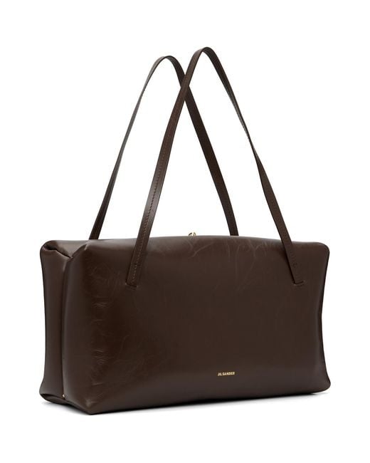 Jil Sander Brown Burgundy Goji Pillow Medium Bag