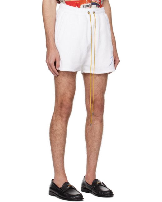 Rhude White Three-pocket Shorts for men