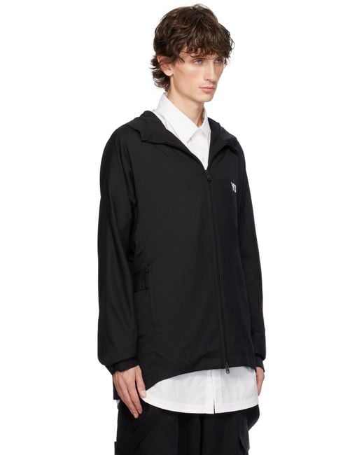 メンズ Y-3 ブラック リファインウール フードジャケット Black
