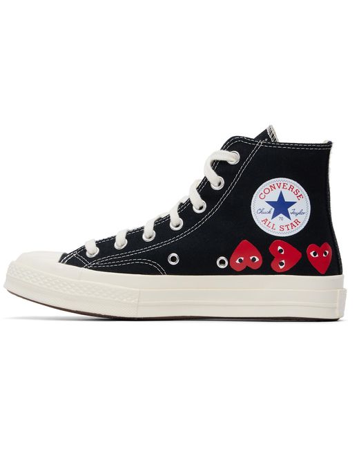 COMME DES GARÇONS PLAY Black Converse Edition Chuck 70 Multi Heart Sneakers for men