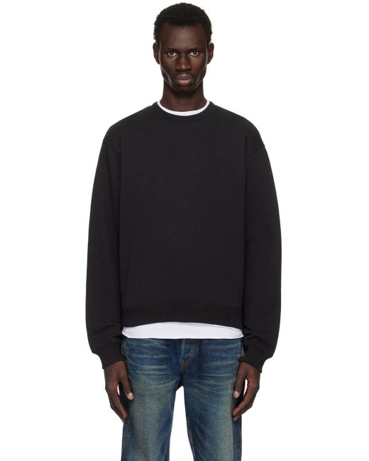 John Elliott Black Dropped Shoulder French Terry Sweatshirt for men