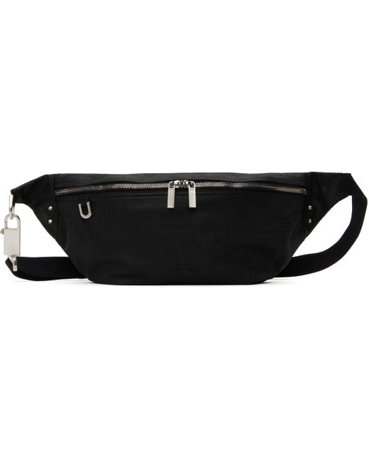 メンズ Rick Owens ブラック Hollywood バムバッグ ポーチ Black