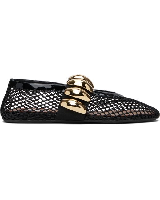 Alaïa ブラック Jewel フィッシュネット フラットシューズ Black