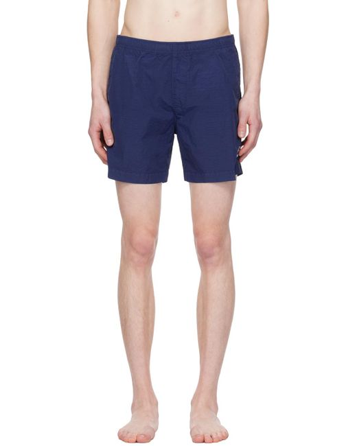 C P Company Blue C.p. Company Navy Crinkled Swim Shorts for men