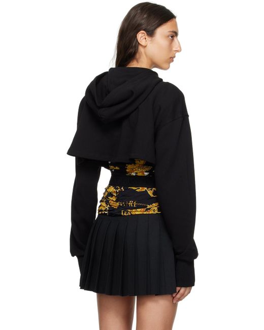 Versace Black Embroidered Logo Hoodie