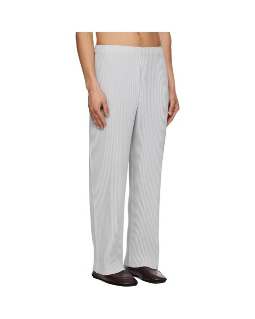 Homme Plissé Issey Miyake White Color Pleats 1 Trousers for men