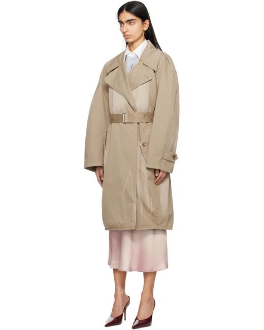 Trench Brun Clair À Ceinture Acne en coloris Black