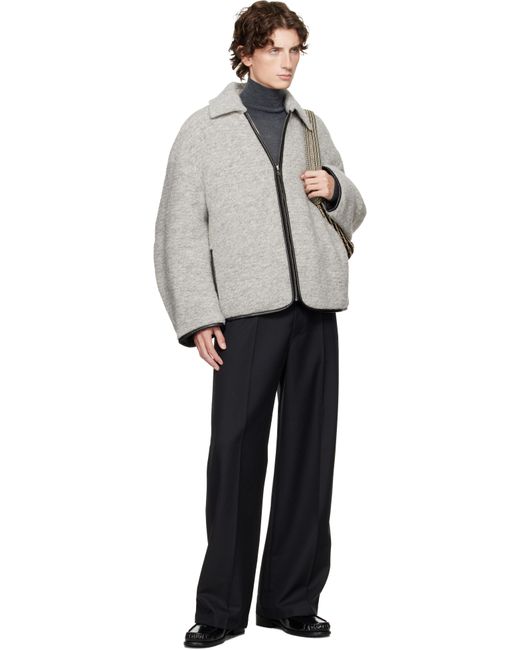 JW Anderson Contrast Trim Casual Jacket in Gray for Men | Lyst