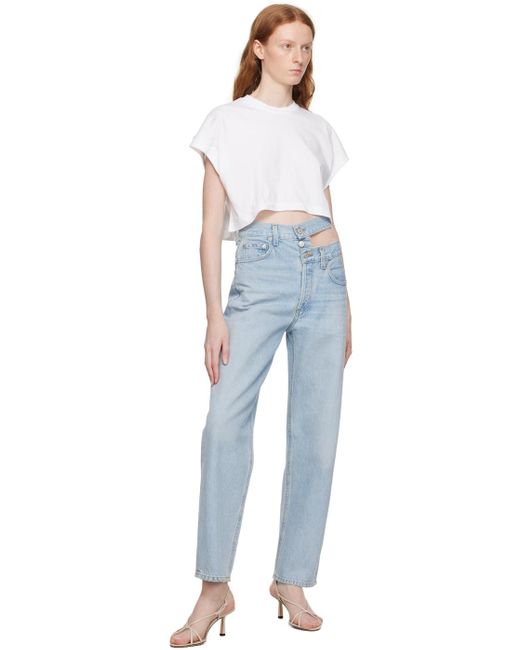 Agolde Blue Broken Waistband Jeans