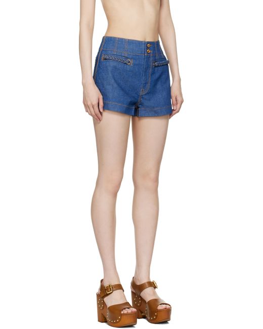 Zimmermann Blue Wylie Denim Shorts