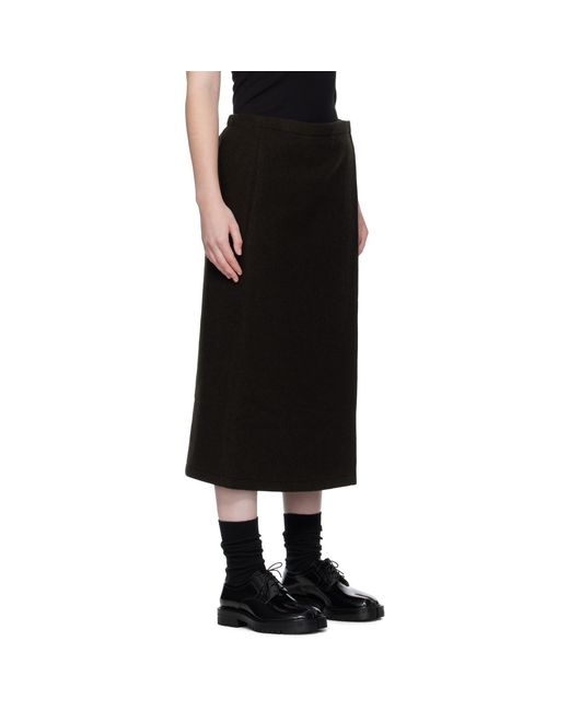 Rier Black Wrap Midi Skirt