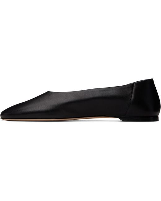 Totême Black Slip Nappa Ballerina Flats