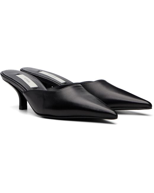 Totême  Black Sharp Nappa Mule Heels