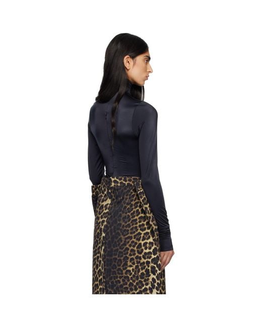 Marie Adam-Leenaerdt Black High Neck Body Zip Cover Top