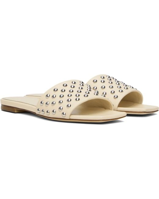 Aeyde Black Anna Studded Leather Sandals