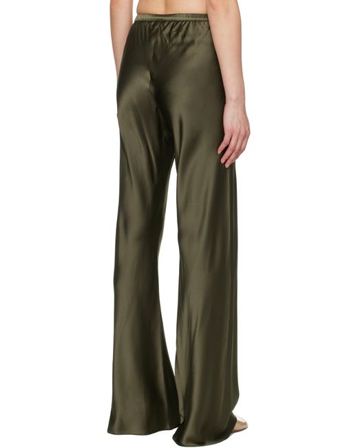 SILK LAUNDRY グリーン バイアスカット ラウンジパンツ Green