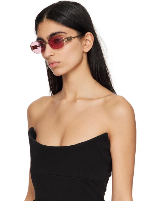 Versace Damier Plaque Sunglasses in Black | Lyst