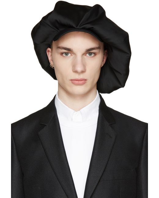Comme des Garçons Black Oversized Newsboy Cap for men