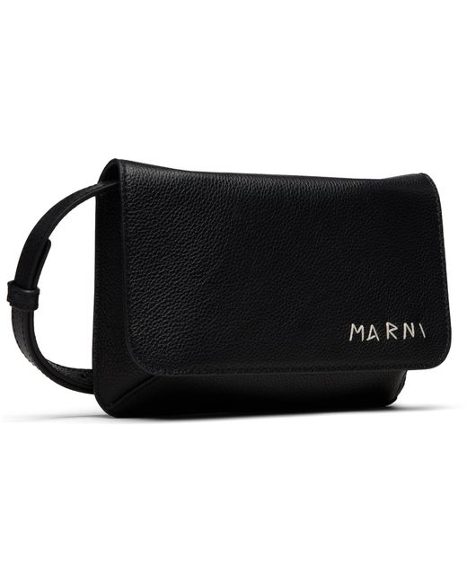 Sac À Bandoulière Noir À Logo À Effet Raccommodé Brodé Marni pour homme en coloris Black