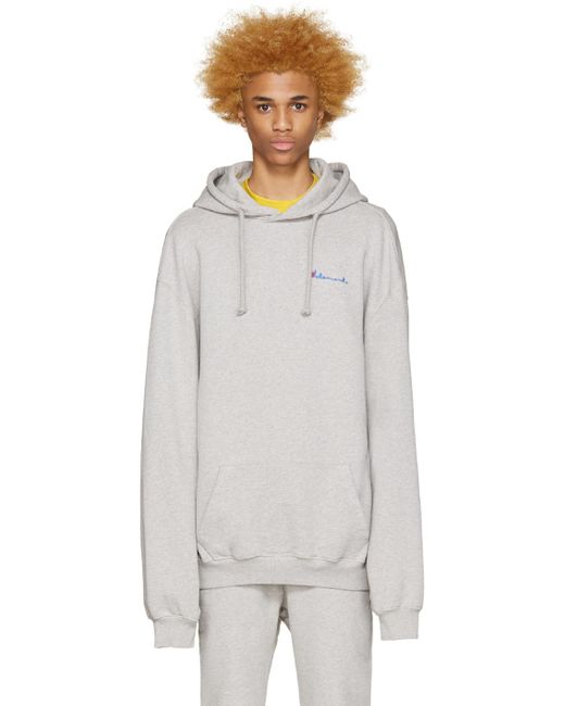 Oversized Logo Hoodie in Gray for Men 