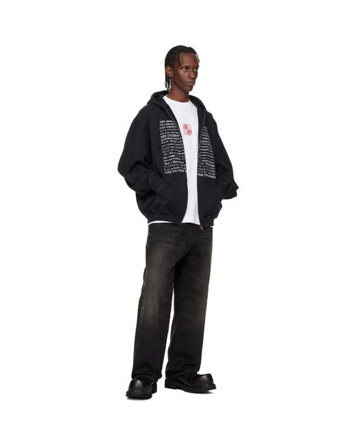 Vetements Blue 'Fuck Everything' Zip-Up Hoodie for men