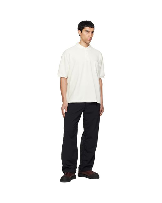 Nanamica White Off- Short Sleeve Polo for men