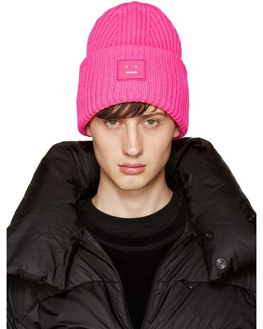 Acne Studios Wool Pink Pansy Beanie for 