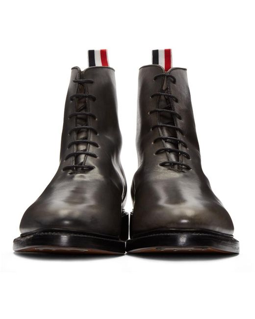 Thom Browne Black Wholecut Boots for men
