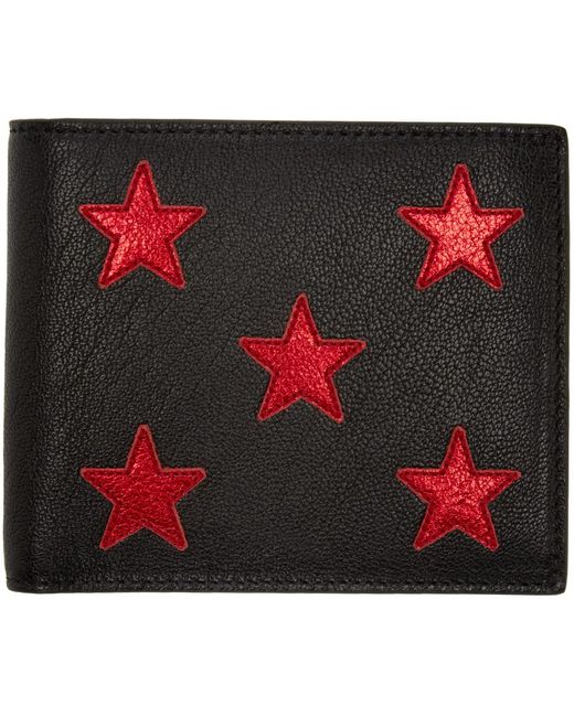 Saint Laurent Black & Red Stars Wallet for Men