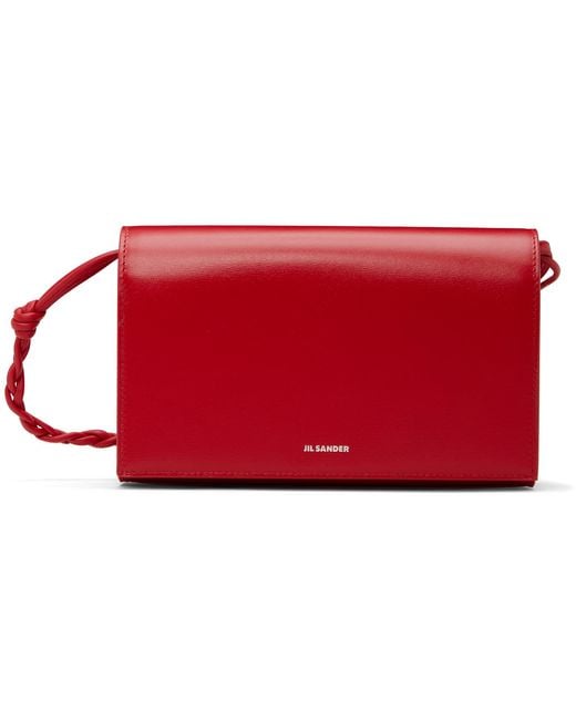 Jil Sander Red Tangle Wallet Bag