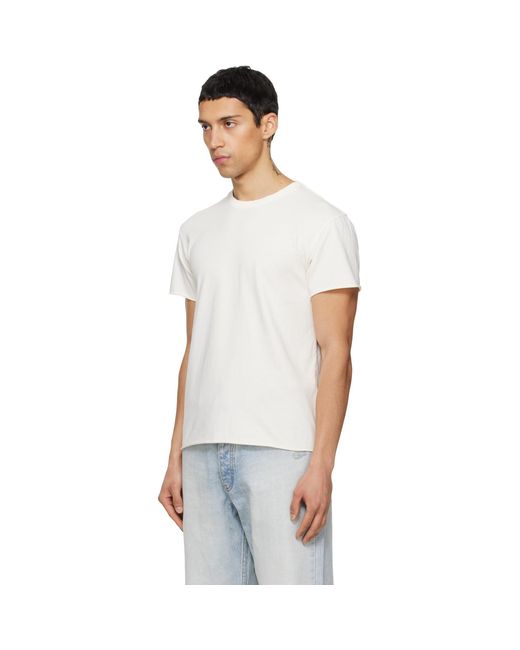 TONYWACK White Off- Garment Dyed Raw Edge T-Shirt for men