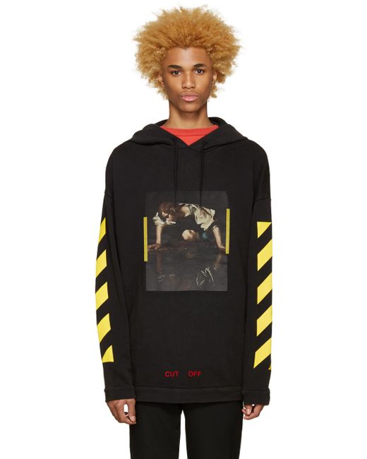 Off-White c/o Virgil Abloh Black Narciso Cotton Hoodie for men