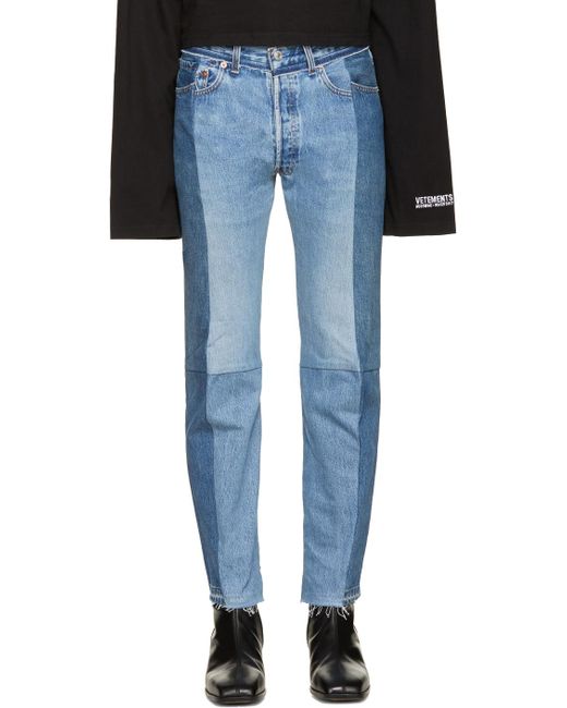 Vetements Blue Reworked Jeans for men