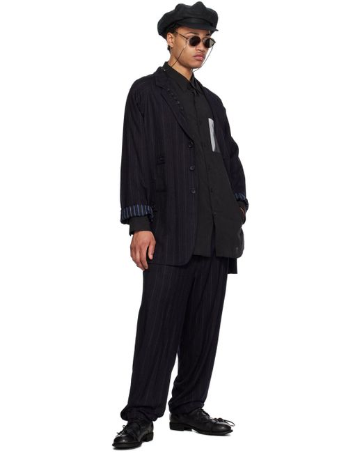 Pantalon noir à rayures Yohji Yamamoto pour homme en coloris Blue