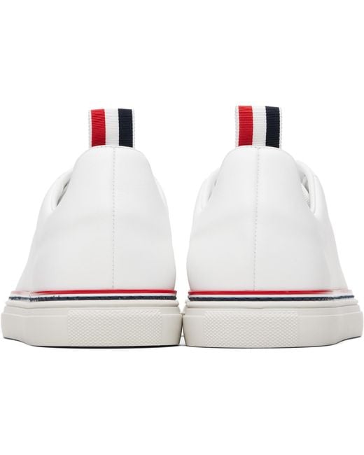 Thom Browne Black Vitello Calf Tennis Sneakers for men