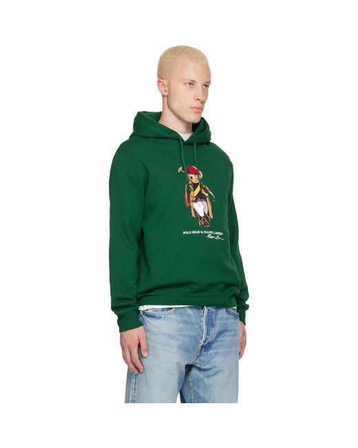 Polo Ralph Lauren Green Polo Bear Fleece Hoodie for men