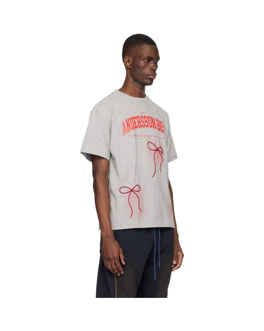 ANDERSSON BELL Black Ribbon Embroidery Spray T-Shirt for men