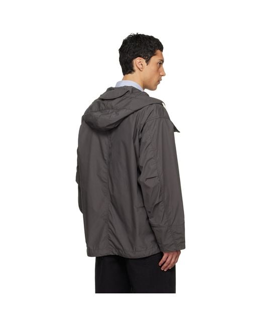 Nanamica Gray Hooded Deck Jacket for men