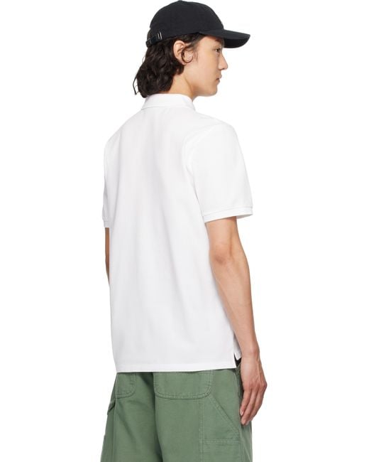 Carhartt White Chase Pique Polo for men