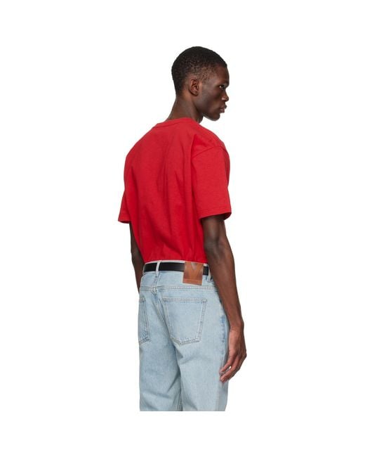 Valentino Red Cotton Panther 'Class Of 1960' Print T-Shirt for men