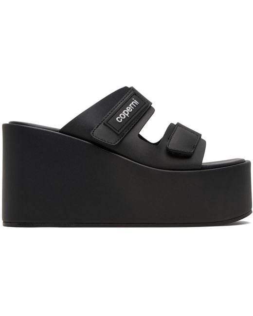 Coperni Black Patch Wedge Sandals