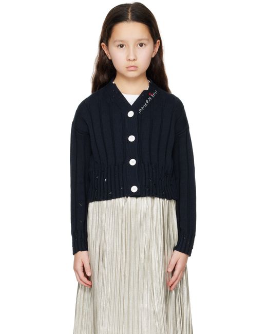 Marni キッズ｜ネイビー ディストレス カーディガン Blue